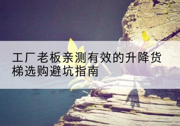 广平升降货梯怎么选-工厂老板亲测有效的升降货梯选购避坑指南